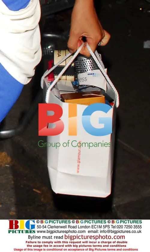 Myleene Klass's goodie bag at Glamour Awards 2007