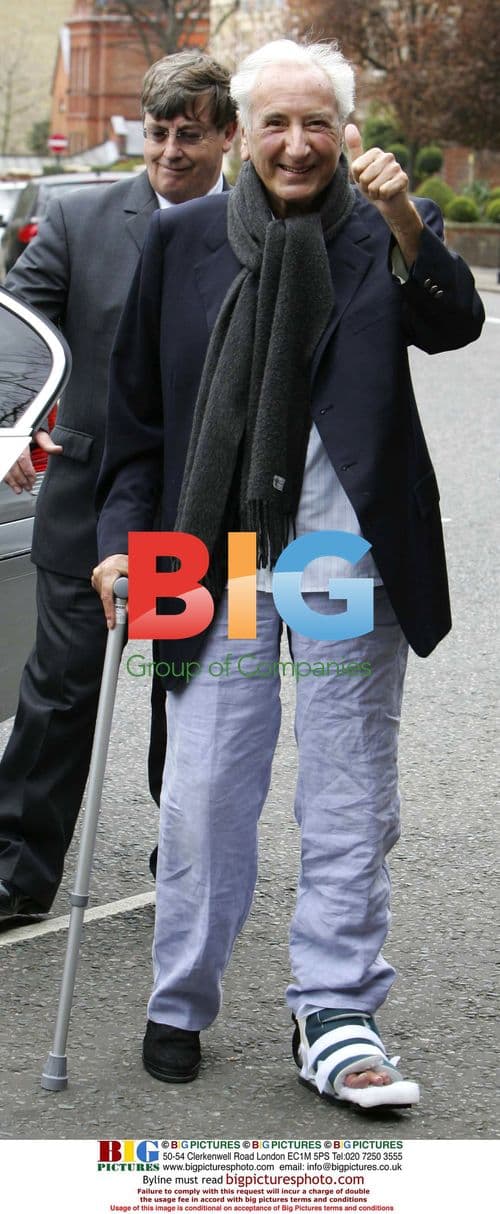 Michael Winner seen going to clinic in London