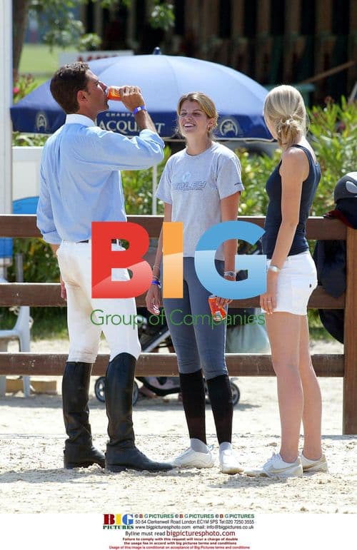 Athina Onassis, Alvaro Alfonso "Doda" de Miranda Nieto, and Nathalie Roussel at Jumping Event