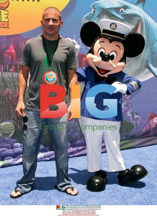 Dominic Purcell & Mickey Mouse at Finding Nemo Ride Launch