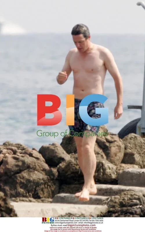 Hugh Grant takes a dip on French Riviera