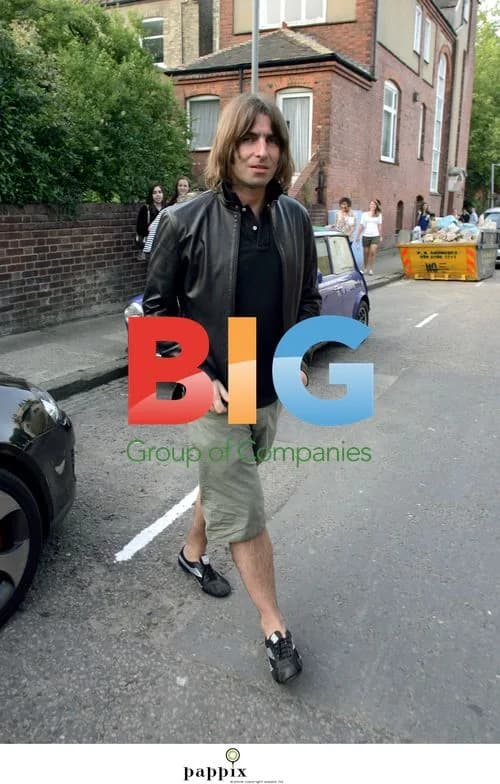 Liam Gallagher with teens in London