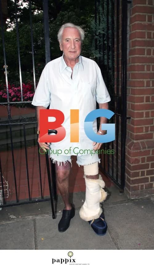 Michael Winner outside London home