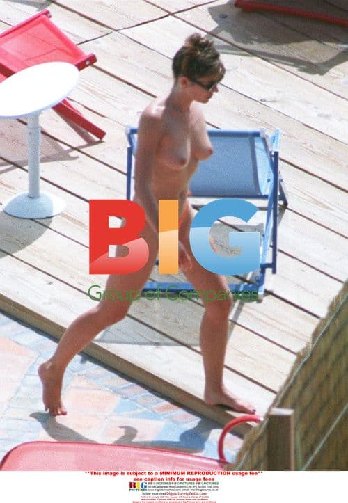 Liz Hurley Topless on St. Barthelemy