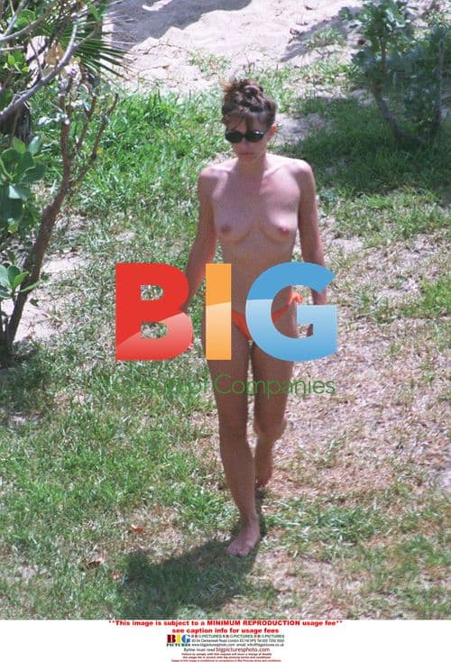 Liz Hurley Topless in St. Barthelemy