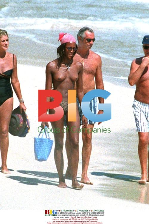 Naomi Campbell and Flavio Briatore on beach in St. Barthelemy