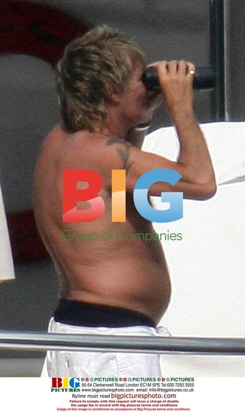 Rod Stewart and Penny Lancaster on Yacht Before Wedding