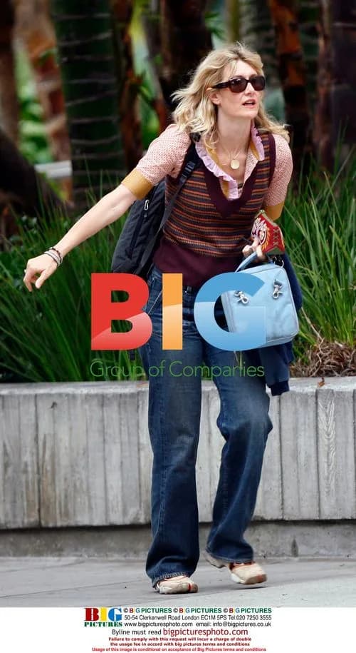 Laura Dern walks son to school