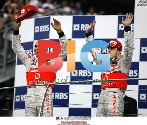 Hamilton and Alonso on Formula One Podium