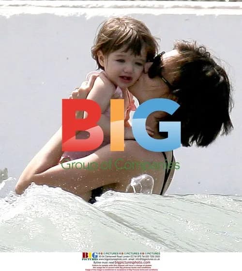 Katie Holmes and Suri at the beach