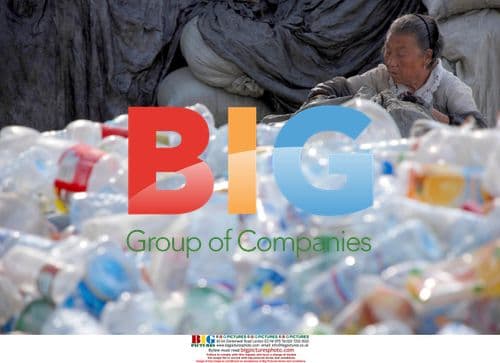 Workers in waste collecting spot in China