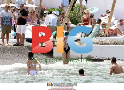 Katie Holmes and Suri in the Mediterranean Sea