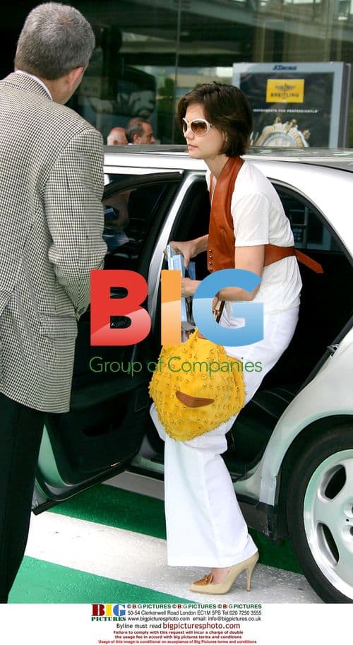 Katie Holmes Leaves Hotel in France