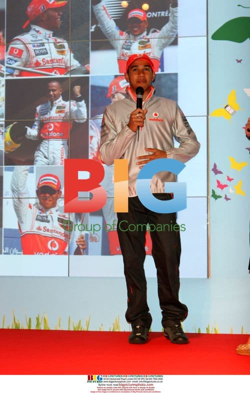 Lewis Hamilton and Kevin Pietersen at Vodafone launch
