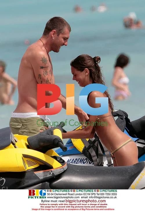 Cristian Vieri and Melissa Satta on the Beach