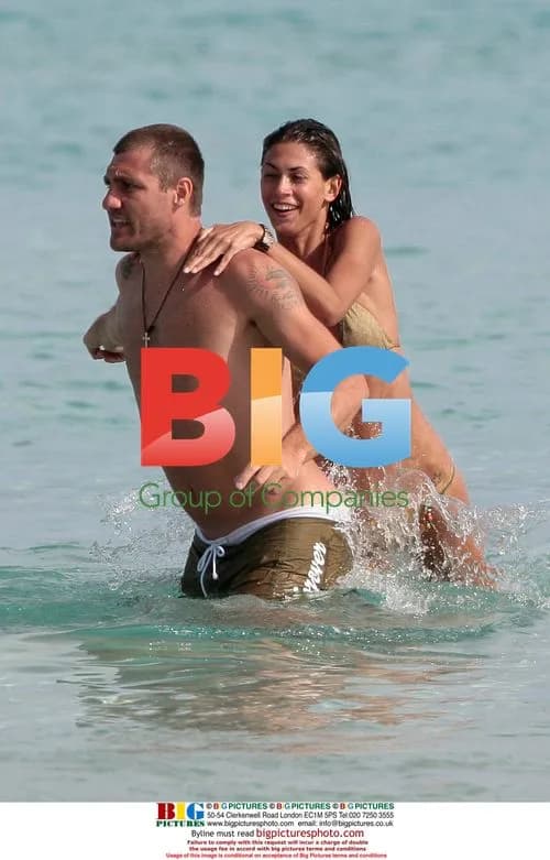 Cristian Vieri and Melissa Satta on the Beach