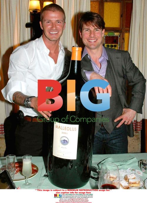 Tom Cruise and David Beckham Celebrate with Rare Wine