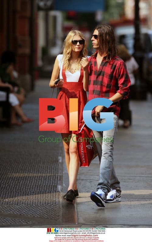 Lily Donaldson with boyfriend on Mercer Street