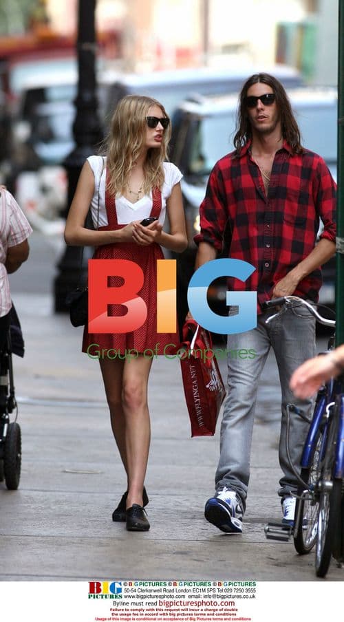 Lily Donaldson with boyfriend on Mercer Street