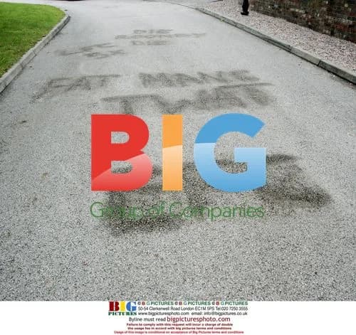 Graffiti outside Coleen McLoughlin's home