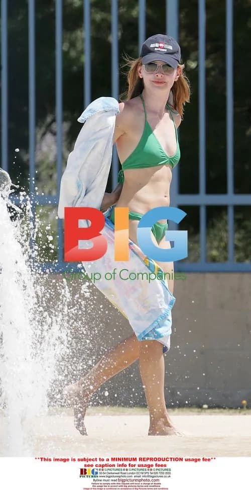 Calista Flockhart & Son Liam at Pool