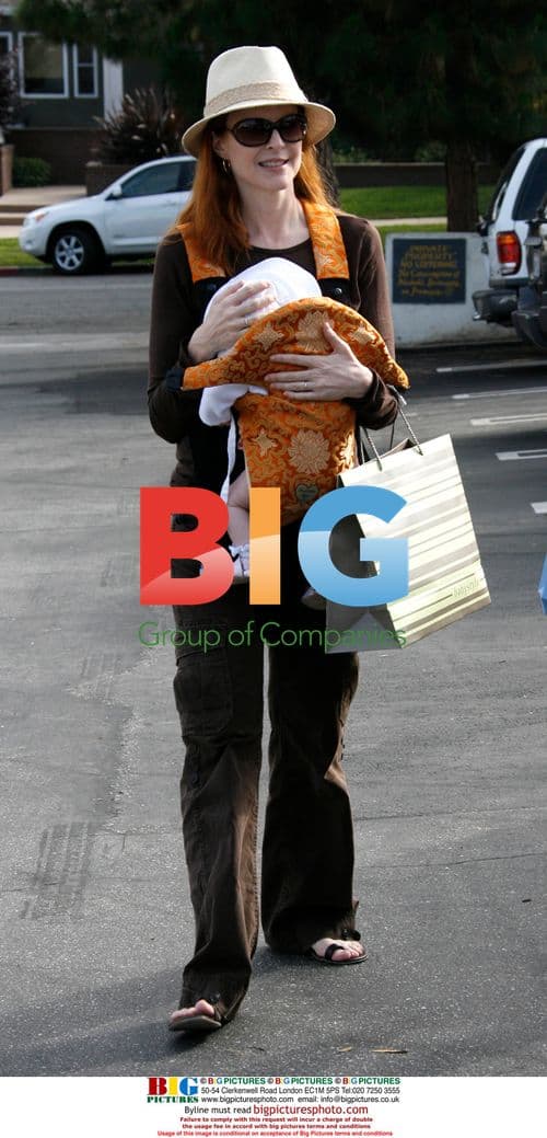 Marcia Cross and Family Shopping in Santa Monica