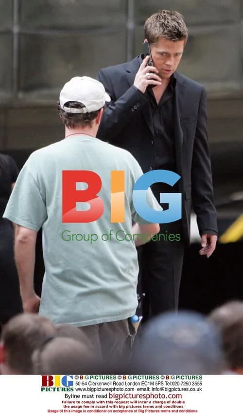 Brad Pitt filming Softbank commercial