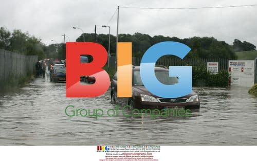 Flooded Brimington Road in Chesterfield