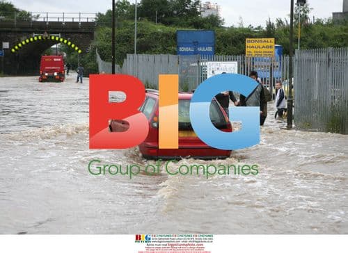 Brimington Road North flooded in Chesterfield, UK