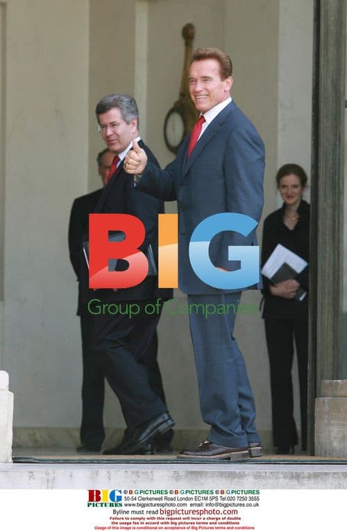 Arnold Schwarzenegger meets French President Sarkozy