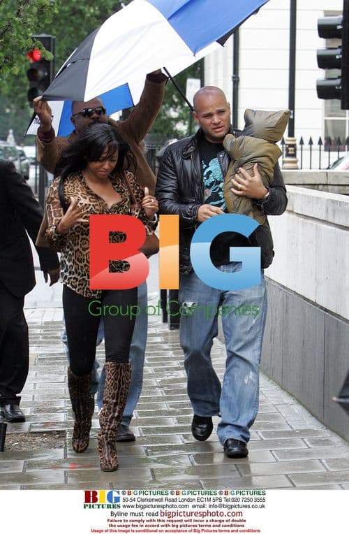 Mel B and daughter Angel arriving at Heathrow