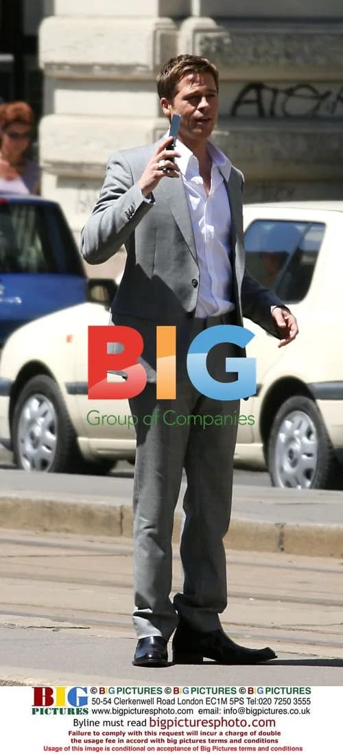 Brad Pitt filming Softbank commercial