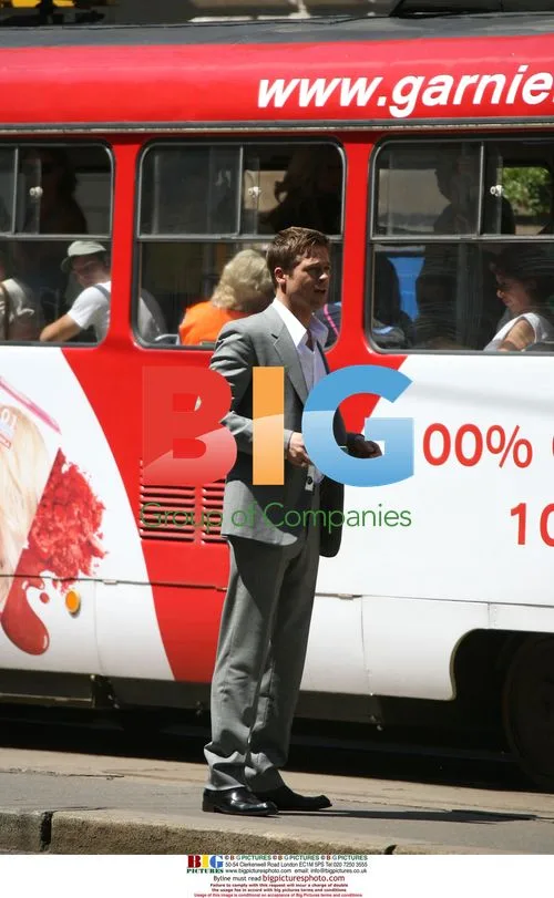Brad Pitt Filming Softbank Commercial
