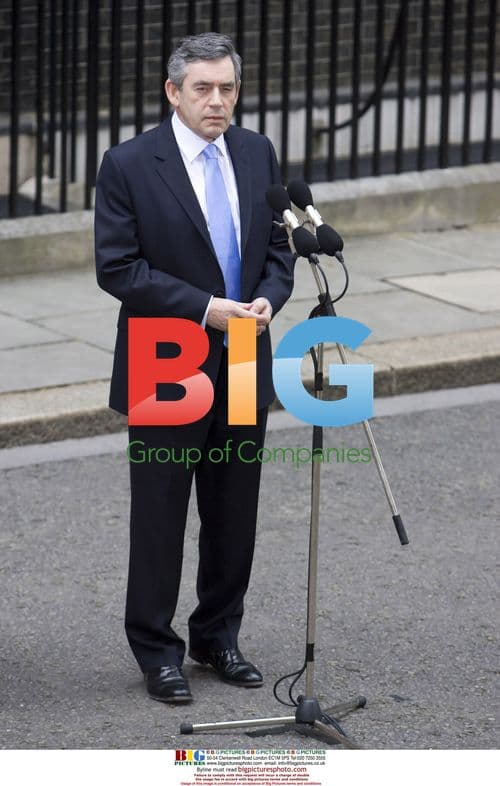 Gordon Brown enters Downing Street