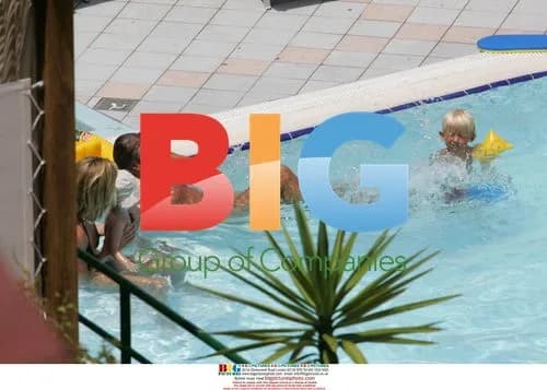 Rod Stewart and Family in Pool in Capri
