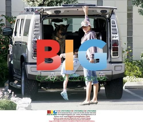 Brooke Burke and Daughter with Giant Dog