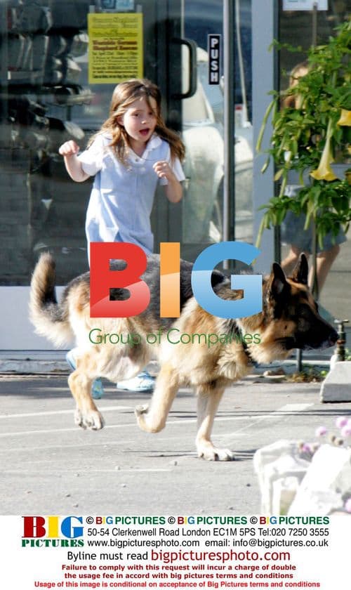Brooke Burke & Daughter with German Shepherd