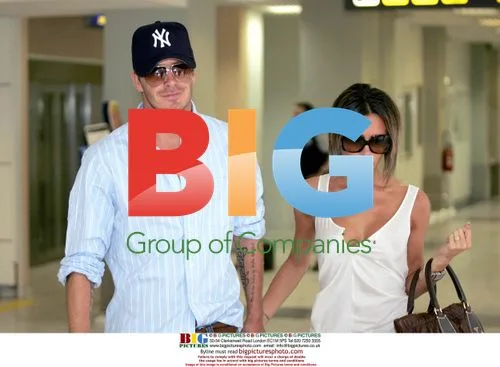 David and Victoria Beckham Arrive at Nice Airport