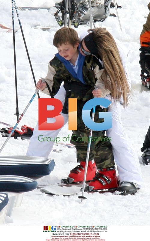 Victoria Beckham Skiing with Son Brooklyn in Courchevel