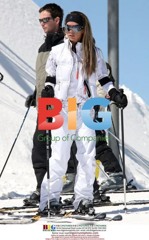 Victoria Beckham Skiing with Son in Courchevel
