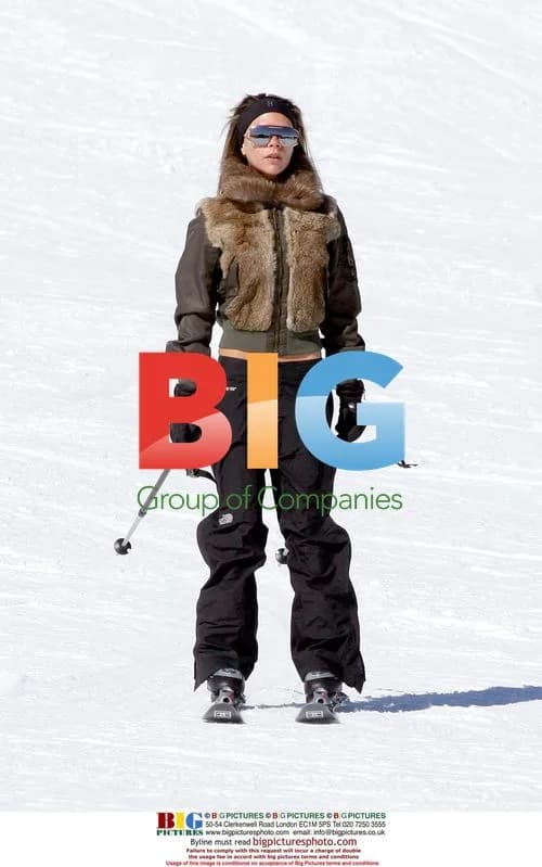Victoria Beckham and son in Courchevel