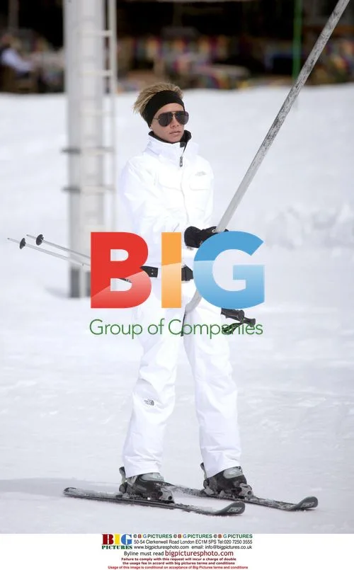 Victoria Beckham with family in Courchevel
