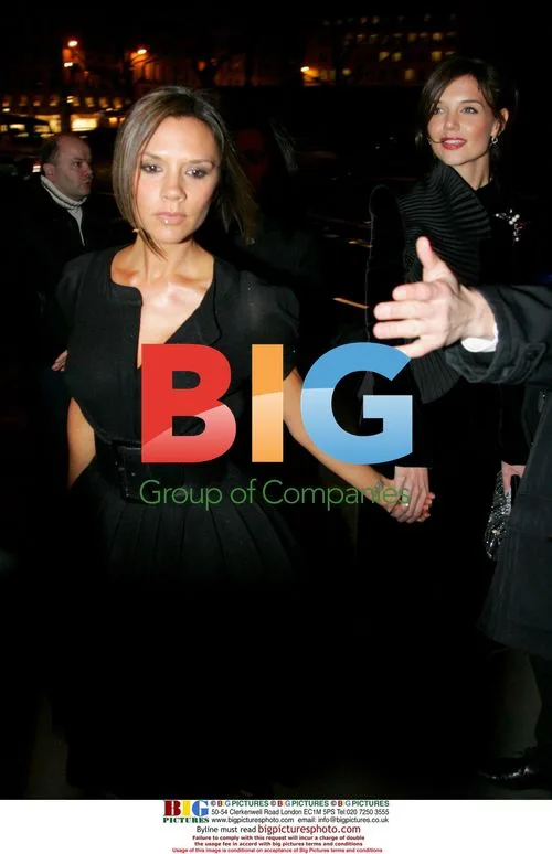 Victoria Beckham and Katie Holmes leave Kaspia restaurant