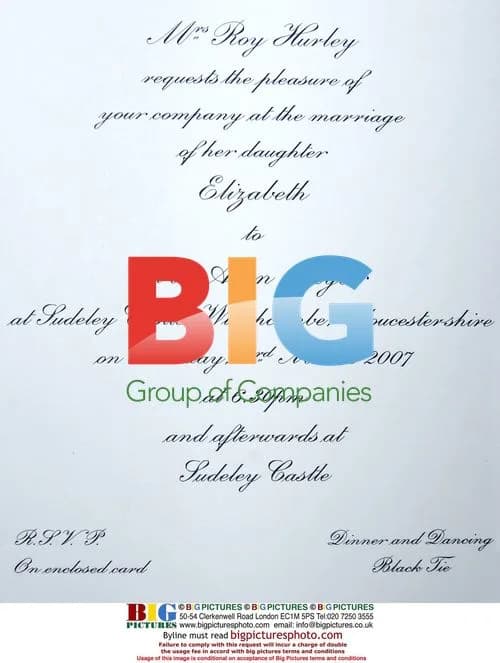 Liz Hurley's Wedding Invitation
