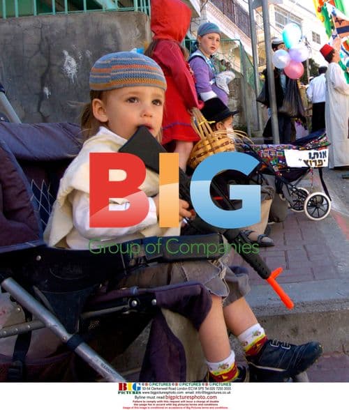 Jewish settler boy at Purim parade