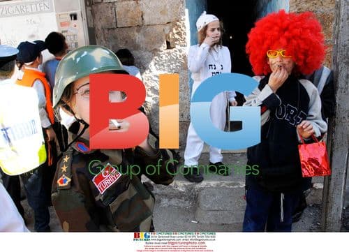Children celebrate Purim in Jerusalem