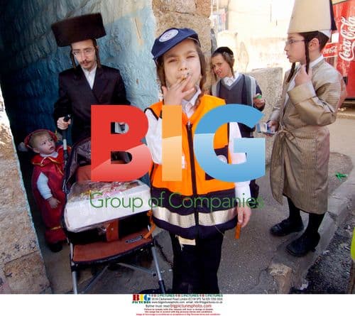 Boy celebrates Purim in Jerusalem