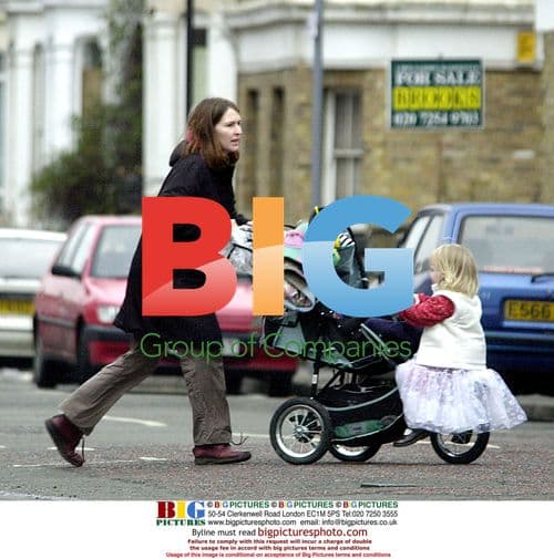 Helen Baxendale out with daughter and son