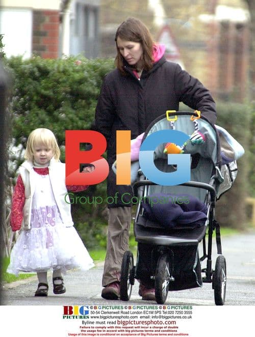 Helen Baxendale out with daughter & son