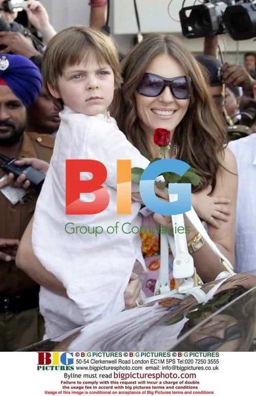 Liz Hurley and Arun Nayar at Jodhpur Airport
